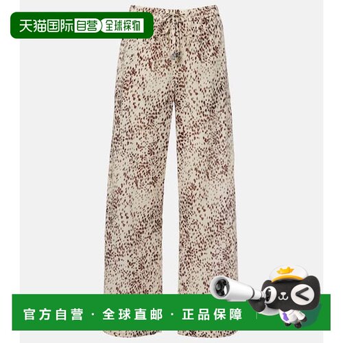 香港直邮The Attico 女士 豹纹棉质阔腿裤 brown棕色 舒适时尚