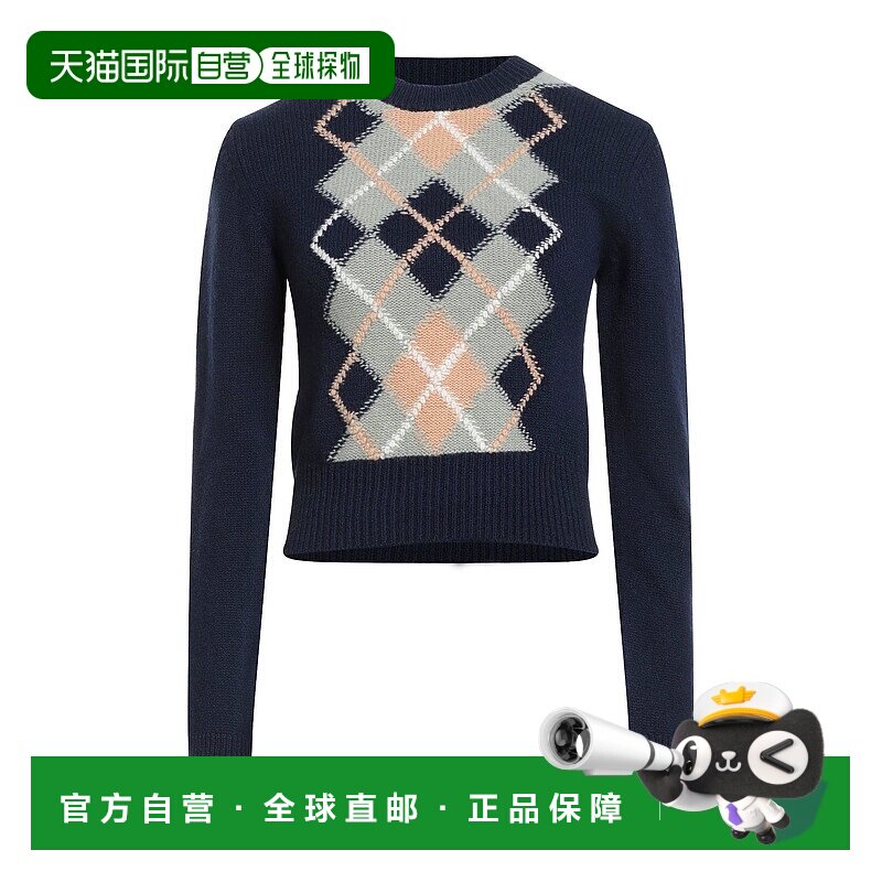 1h可退 香港直邮Ami Paris 女士 毛衣 blue蓝色 舒适时尚羊绒羊毛