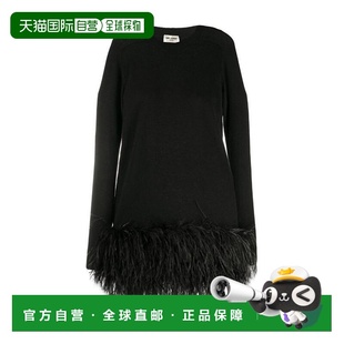 1h可退 香港直邮Saint Laurent 圣罗兰 女士 拼接边饰连衣裙 6321