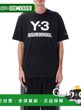 1h可退 香港直邮Y-3 男士 NBHD 宽松款黑色棉质徽标T恤 JW6999B