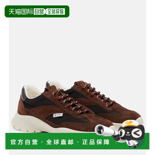 香港直邮Prada 普拉达 女士 绒面革运动鞋 brown棕色 舒适时尚