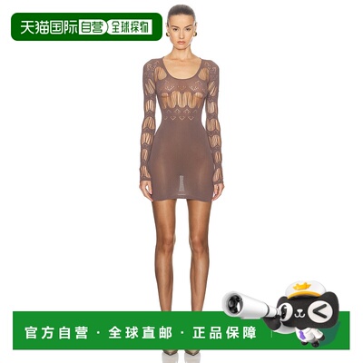 1h可退 香港直邮Saint Laurent 圣罗兰 女士 剪口长袖连衣裙 8006