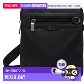 香港直邮BOSS 波士 男士 1h可退 黑色徽标斜挎包 50557793单肩包