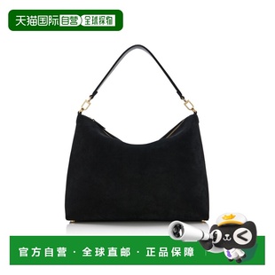 1h可退 香港直邮toteme 女士 Bevel 中号绒面革包包 black黑色 舒