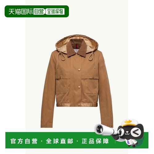 欧洲直邮棉麻混纺带帽衬衫外套 Aconitum鹅绒