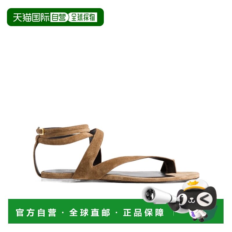 香港直邮KHAITE 女士凉鞋 F3088726461 SS2025 棕色 夹趾平底凉鞋图片