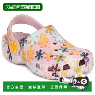 欧洲直邮Crocs 卡骆驰 女孩鞋子 包头拖鞋 春夏 玫瑰色 Classic R