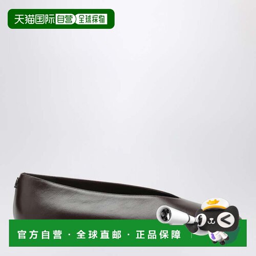 香港直邮Jimmy Choo 周仰杰 女士 Margot 巧克力色皮质芭蕾舞鞋 M