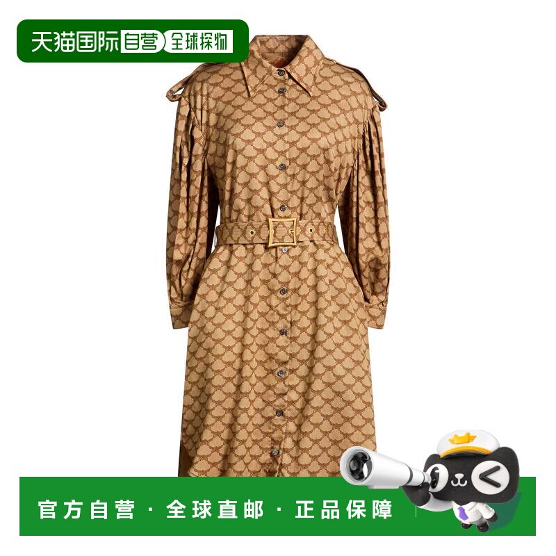 香港直邮MCM 女士 中长连衣裙 brown棕色 舒适时尚