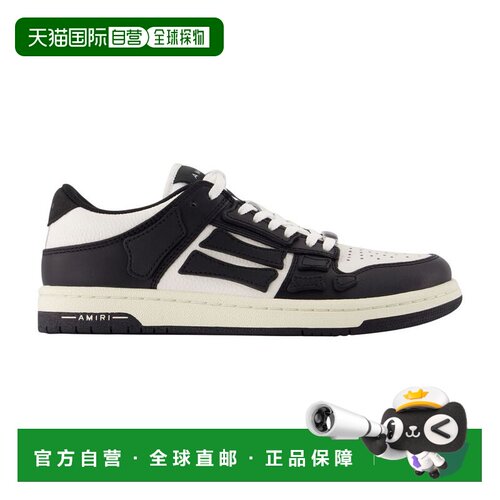香港直邮AMIRI 女士 SKEL TOP 低帮皮质黑色运动鞋 AWFOSR1034099