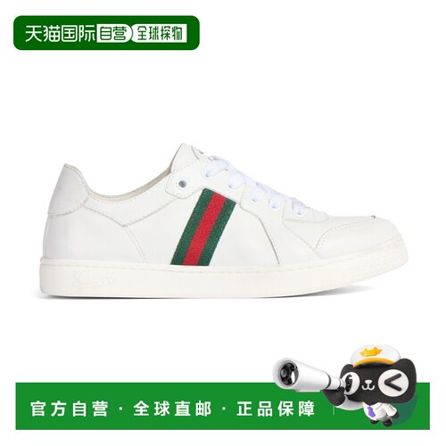 欧洲直邮GUCCI古驰 Generation Gucci儿童皮革Web条纹低帮运动鞋
