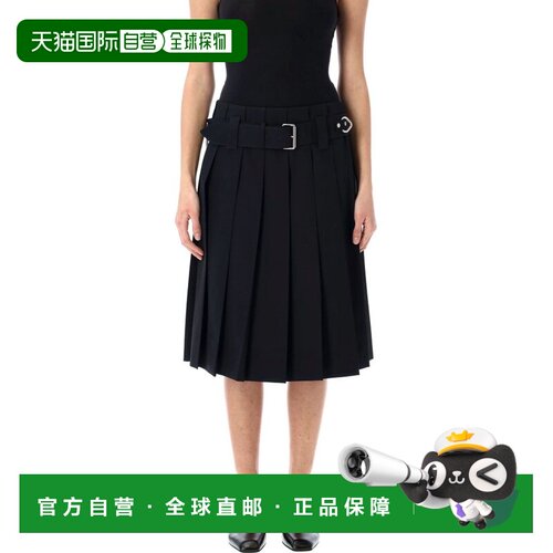 1h可退 香港直邮Prada 普拉达 女士 褶襉中長裙 P184YH108N
