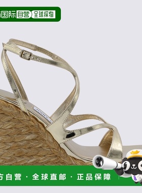 香港直邮Jimmy Choo 周仰杰 女士 金色平底鞋 AYLA110CUHOO0022