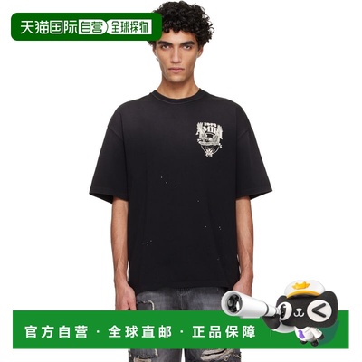 香港直邮AMIRI 男士 黑色 Eagle Oversized T 恤 AMTOJR1024