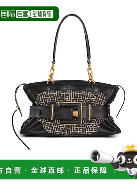 1h可退 香港直邮Balmain 皮革和字母提花 Anthem 包 GN1DB043TJOL