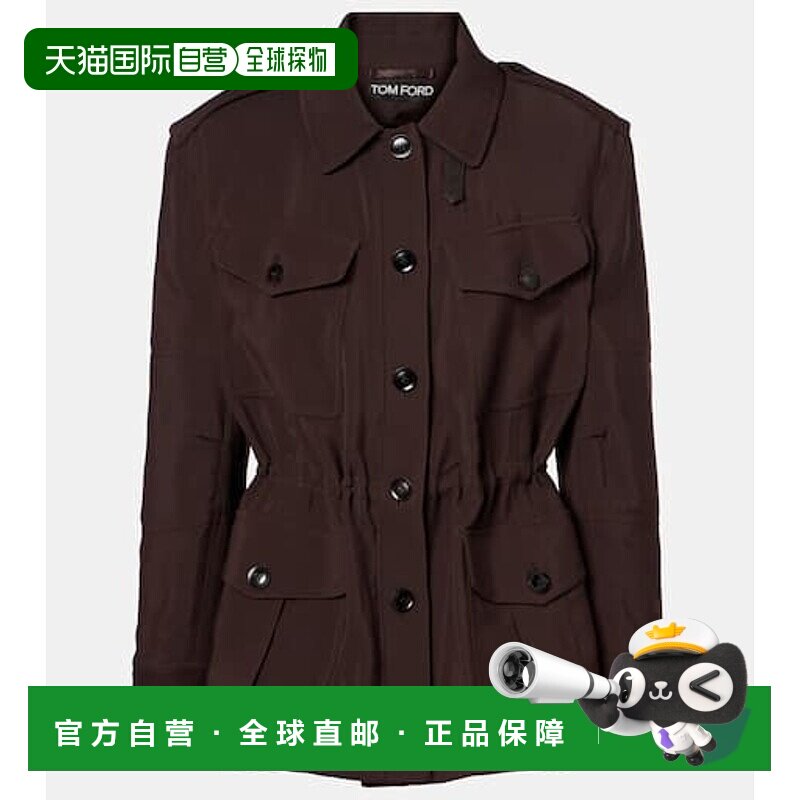 香港直邮Tom Ford 汤姆 福特 女士 皮革边军装夹克