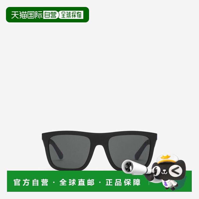 自营欧洲直邮Burberry博柏利 女士黑色尼龙格纹压花方框太阳眼镜