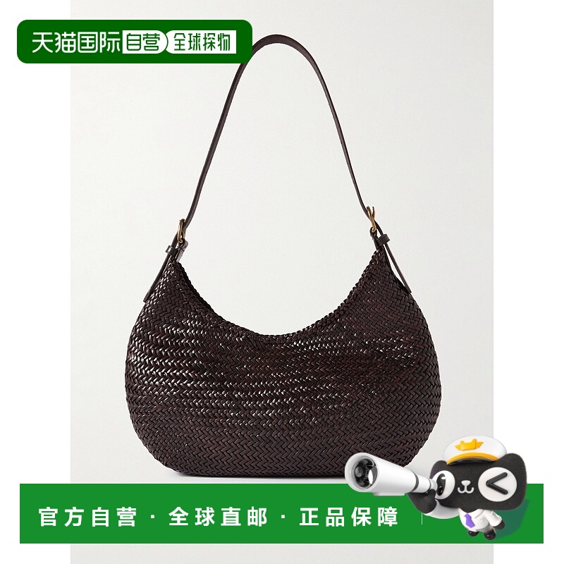 1h可退 香港直邮DRAGON DIFFUSION 女士 Luna Mezza 编织皮革肩包
