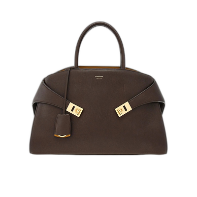 香港直邮Salvatore Ferragamo Hug双色中号单肩包 215921斜挎包