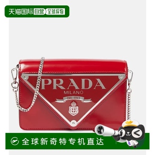小号徽标皮革斜挎包 1h可退 香港直邮Prada 普拉达 女士