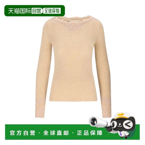 香港直邮Valentino 华伦天奴 女士 浅褐色羊绒毛衣 7B0KC68M9QT