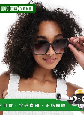1h可退 香港直邮ASOS 女士 70s grad 设计烟灰色镜片方框太阳眼镜
