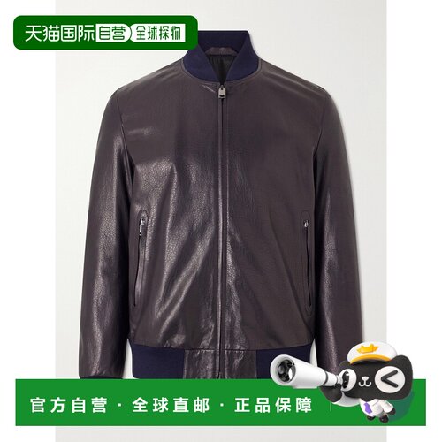 1h可退 香港直邮Brioni 布里奥尼 男士 垂褶皮革短夹克 PLAD0LPD7