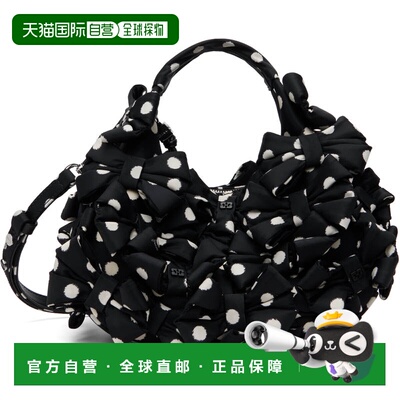 1h可退 香港直邮GANNI 甘尼 女士 黑色迷你 Multi Bow Satin Prin