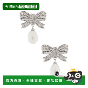 香港直邮Self-Portrait 女士 Droplet 水晶蝴蝶结珍珠耳环 SS2661