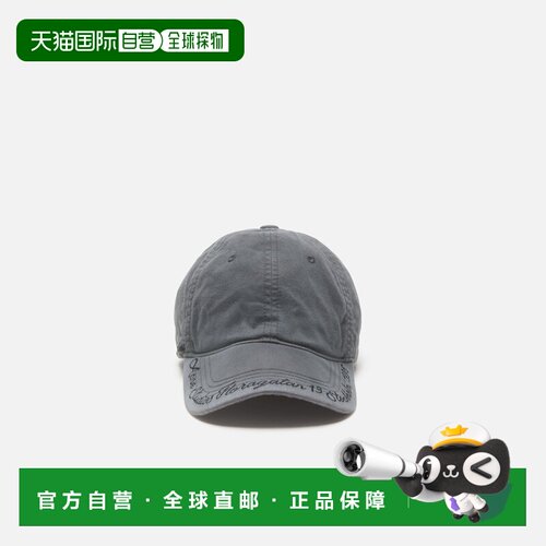 自营欧洲直邮Acnes Studios Casquette女士沥青灰棉Logo鸭舌帽
