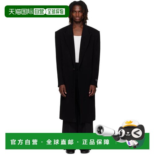 1h可退 香港直邮Balmain 巴尔曼 男士 黑色 Oversized Wool & Cas