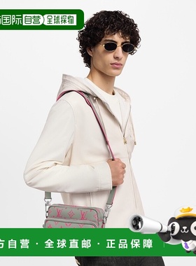 自营欧洲直邮LV/路易威登 Nil男士灰色帆布单肩包