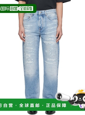 1h可退 香港直邮AMIRI 男士 蓝色 MA Quad Repaired Straight 牛