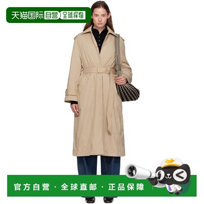 1h可退 香港直邮Moncler 盟可睐 女士 驼色 Yevre 羽绒风衣 K2093