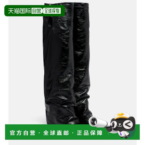 香港直邮The Attico 女士 Leon 漆皮及膝靴子 black黑色 舒适时尚