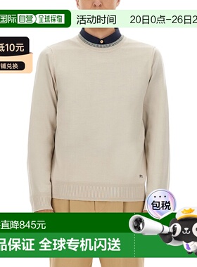 1h可退 香港直邮Paul Smith 男士 白色美利奴羊毛毛线衫 M2R3ZT21