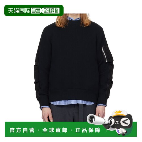 香港直邮SACAI 男士卫衣 2603949M001 SS2026 黑色 支付后1h可退