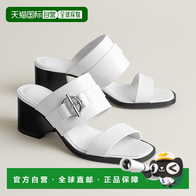 自营1h可退 欧洲直邮Hermes/爱马仕 女士白色小牛皮凉鞋新款