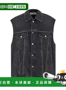 1h可退 香港直邮off-white 男士 灰色拉链牛仔马甲 OMYR001F23DEN