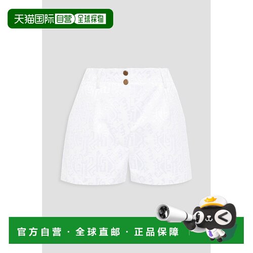 香港直邮alaia 女士 刺绣棉质帆布短裤 AE9P036CTB77C