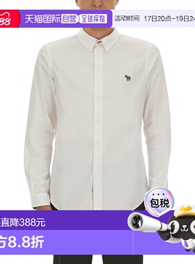 1h可退 香港直邮Paul Smith 男士 白色有机棉衬衫 M2R599RPZEBRA0
