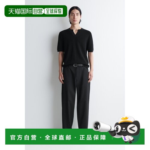 自营欧洲直邮COS 男士黑色皮革乐福鞋运动风板鞋平底鞋男鞋