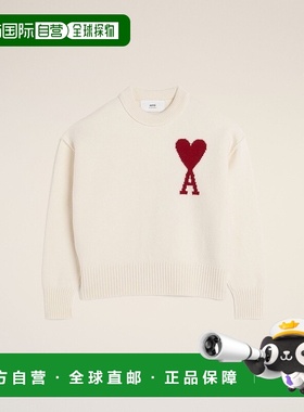 自营欧洲直邮AMI 白色 Ami de Coeur 羊毛毛衣
