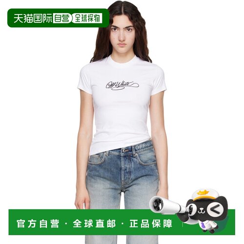 香港直邮off-white 女士 白色 Script Fitted T恤 2FA00411TW102W