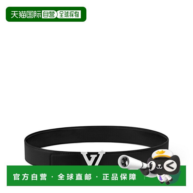 自营1h可退 欧洲直邮LV路易威登 Heritage男士黑色小牛皮双面腰带
