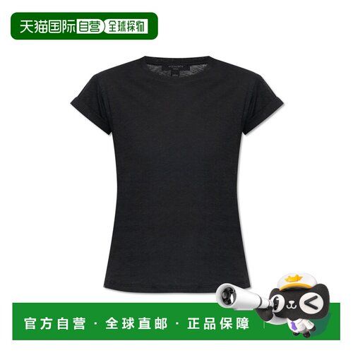 1h可退 香港直邮ALL SAINTS 女士T恤 ANNAW238JBBLACK CO 黑色 T-
