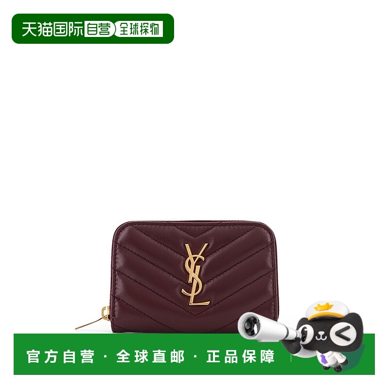香港直邮Saint Laurent 圣罗兰 女士 CASSANDRE 皮革红色钱包(CAB