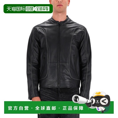 香港直邮DIESEL 男士夹克 A168660EPAU9XX AW2025 黑色 机车皮夹