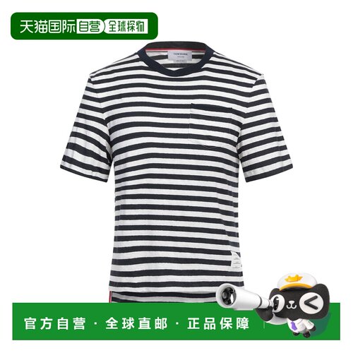 1h可退 香港直邮Thom Browne 汤姆 布朗 男士 T恤 blue蓝色 舒适
