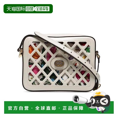 香港直邮GUCCI 女士斜挎包 5501320ZAAX8599 SS2019 白色 logo装